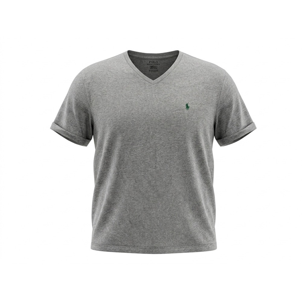 Polo Ralph Lauren‎ Mens V-Neck T-Shirt Gray 100% Cotton Pony Logo 2XB Big & Tall